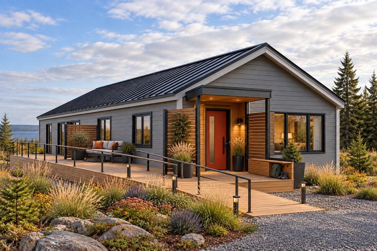 Concept home with an accessible ramped welcome court entry